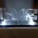 LV Vodka Luge Logo carved in ice from Passion for Ice