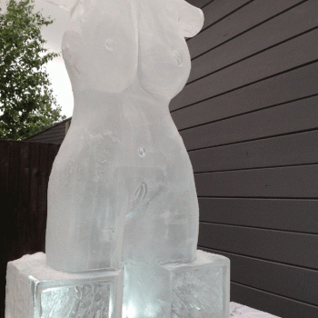 Side view of Female Torso Vodka Luge from Passion for Ice