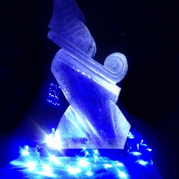 Side view of Winter Wonderland Sleigh Vodka Luge from Passion for Ice