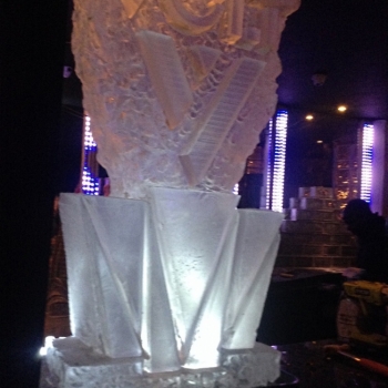 Side view of Volt Logo Vodka Luge from Passion for Ice