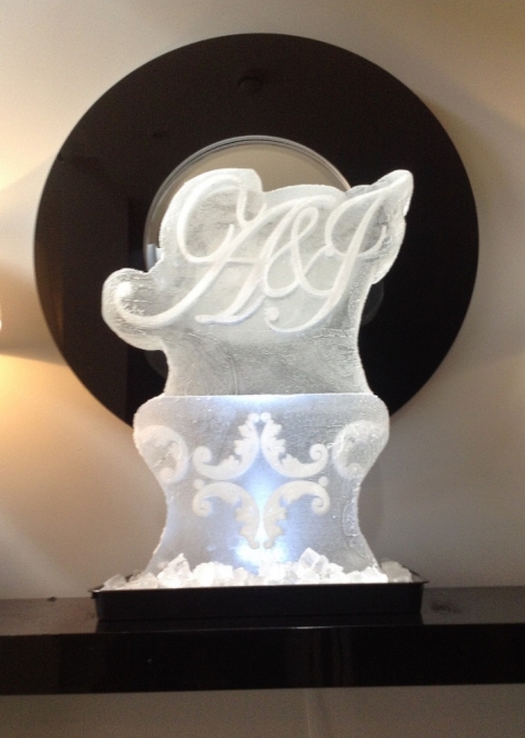 A&J initials Vodka Luge from Passion for Ice