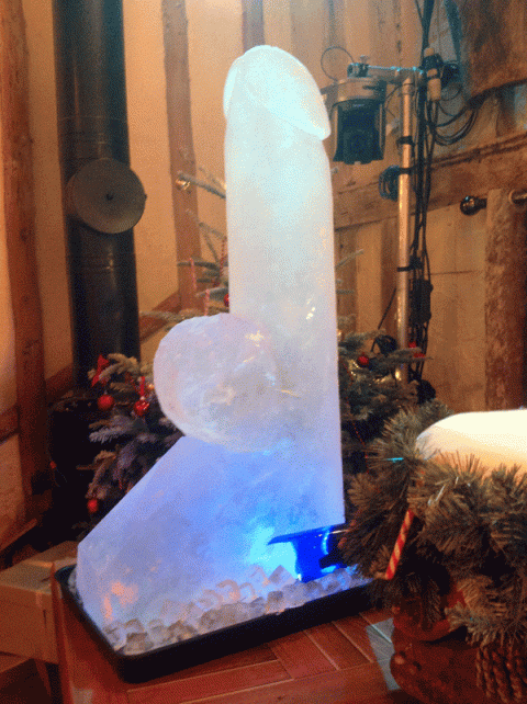 Vertical standing  Penis Vodka Luge from Passion for Ice